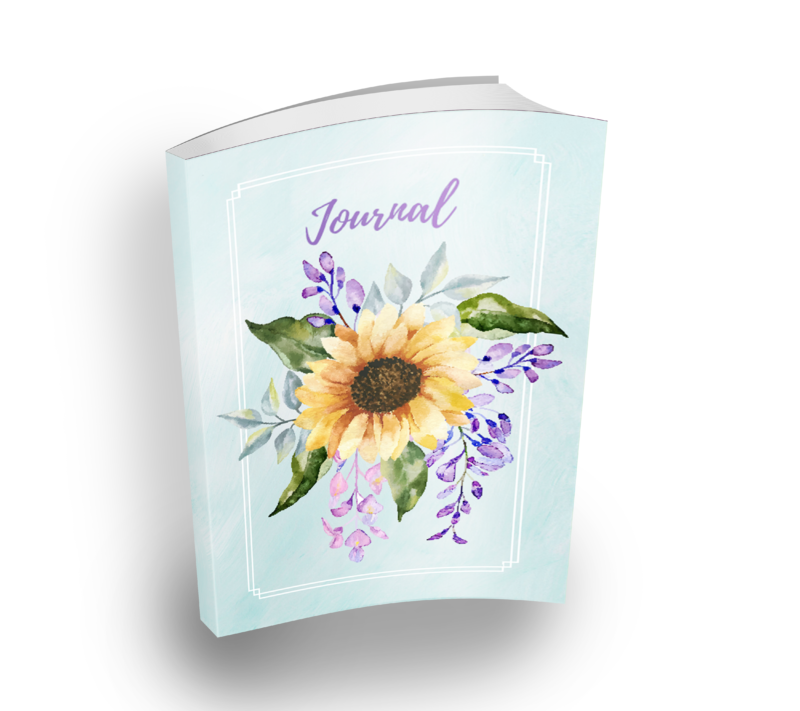 Watercolor Sunflower Blank Journal